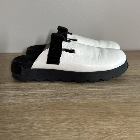 Sorel Viibe Clog Womens 10 White Leather Slingback Casual Platform Neutral - Picture 3 of 15